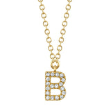0.06CT 14K Y/G DIAMOND NECKLACE - INITIAL B