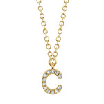 0.04CT 14K Y/G DIAMOND NECKLACE - INITIAL C
