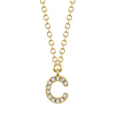 0.04CT 14K Y/G DIAMOND NECKLACE - INITIAL C