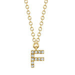 0.04CT 14K Y/G DIAMOND NECKLACE - INITIAL F