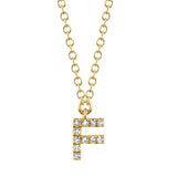 0.04CT 14K Y/G DIAMOND NECKLACE - INITIAL F