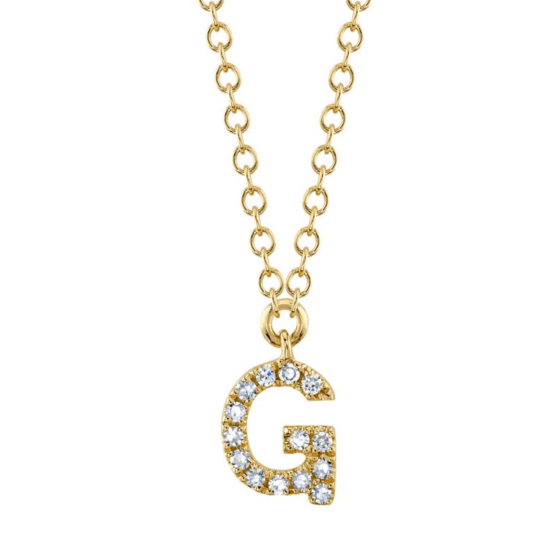 0.05CT 14K Y/G DIAMOND NECKLACE - INITIAL G