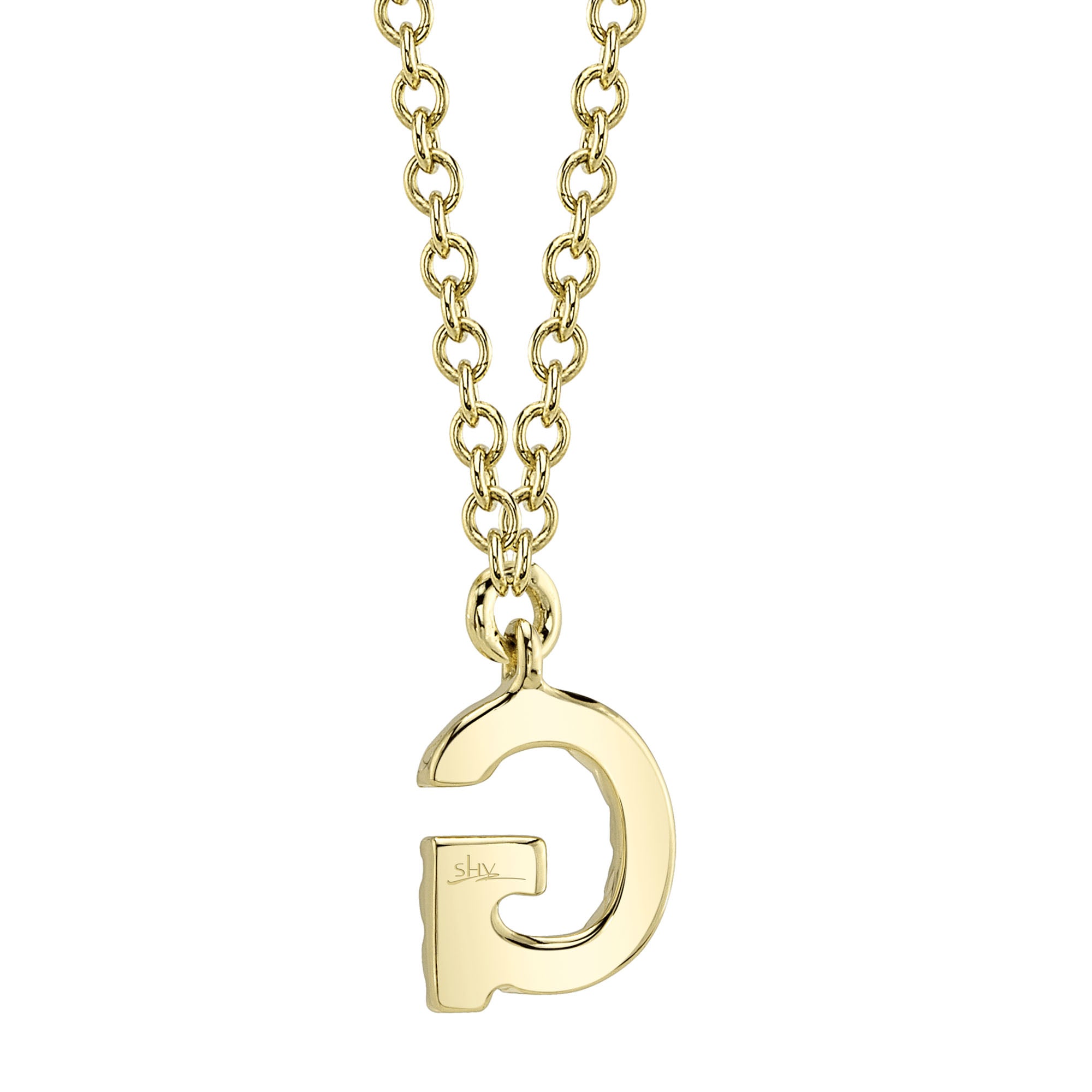 0.05CT 14K Y/G DIAMOND NECKLACE - INITIAL G