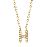 0.05CT 14K Y/G DIAMOND NECKLACE - INITIAL H