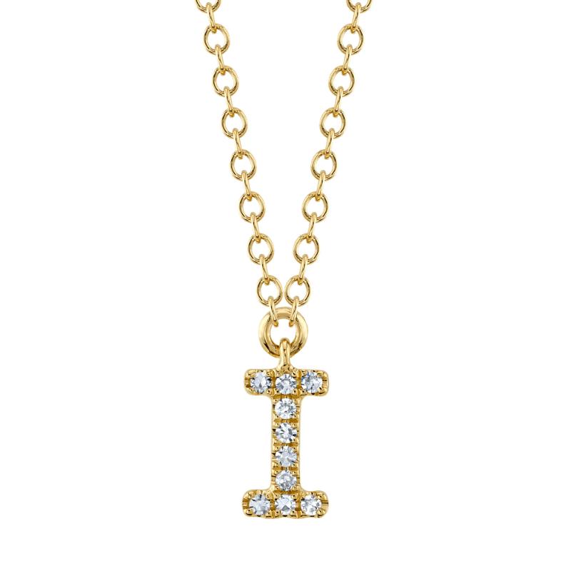 0.03CT 14K Y/G DIAMOND NECKLACE - INITIAL I