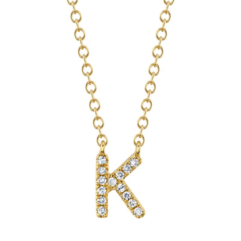 0.05CT 14K Y/G DIAMOND NECKLACE - INITIAL K