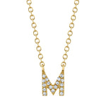 0.05CT 14K Y/G DIAMOND NECKLACE - INITIAL M