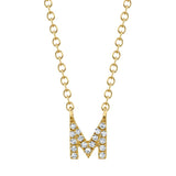 0.05CT 14K Y/G DIAMOND NECKLACE - INITIAL M