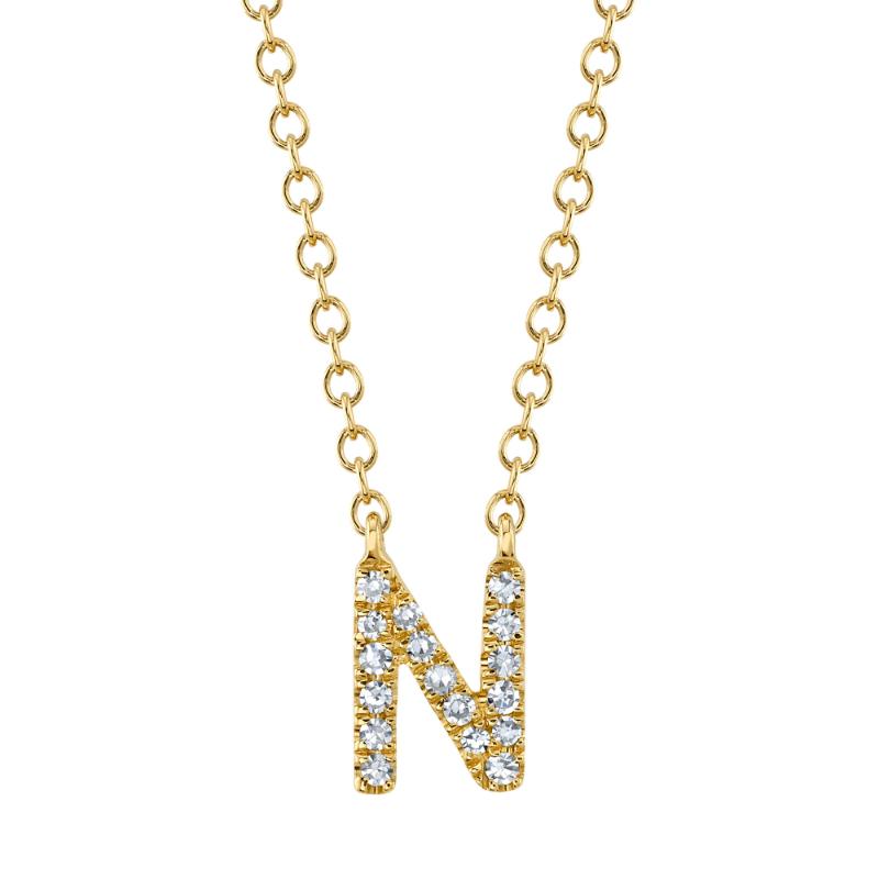 0.05CT 14K Y/G DIAMOND NECKLACE - INITIAL N