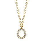 0.05CT 14K Y/G DIAMOND NECKLACE - INITIAL O