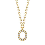 0.05CT 14K Y/G DIAMOND NECKLACE - INITIAL O