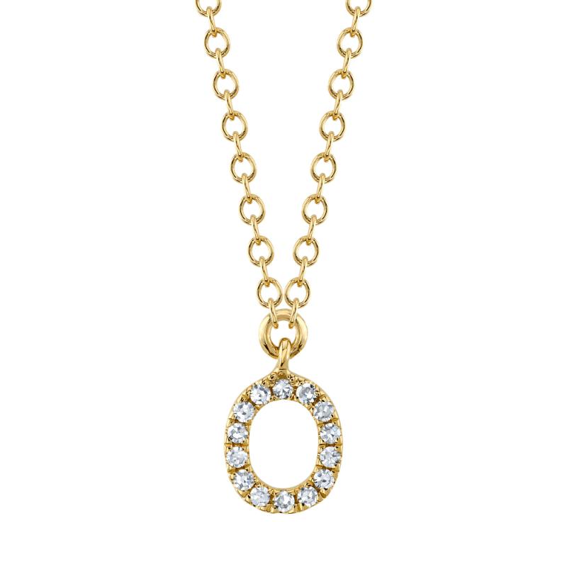 0.05CT 14K Y/G DIAMOND NECKLACE - INITIAL O