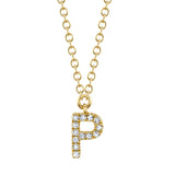 0.04CT 14K Y/G DIAMOND NECKLACE - INITIAL P