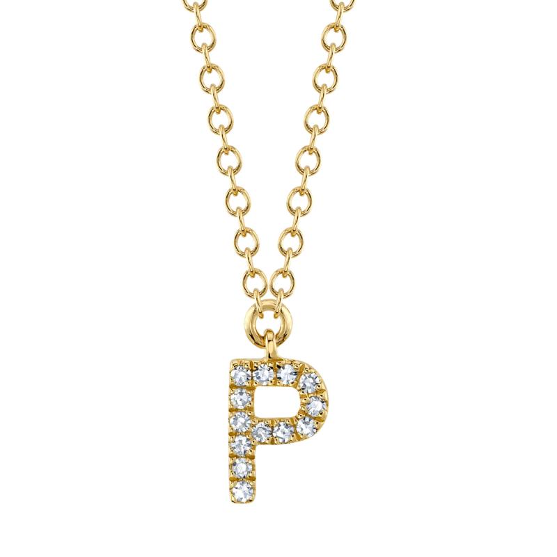 0.04CT 14K Y/G DIAMOND NECKLACE - INITIAL P