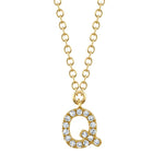 0.05CT 14K Y/G DIAMOND NECKLACE - INITIAL Q