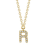 0.05CT 14K Y/G DIAMOND NECKLACE - INITIAL R