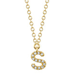 0.05CT 14K Y/G DIAMOND NECKLACE - INITIAL S