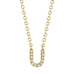 0.04CT 14K Y/G DIAMOND NECKLACE - INITIAL U