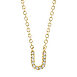 0.04CT 14K Y/G DIAMOND NECKLACE - INITIAL U