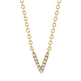 0.03CT 14K Y/G DIAMOND NECKLACE - INITIAL V
