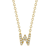 0.05CT 14K Y/G DIAMOND NECKLACE - INITIAL W