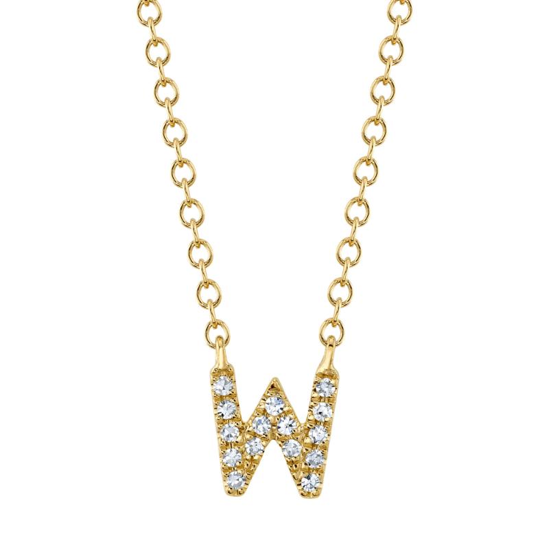 0.05CT 14K Y/G DIAMOND NECKLACE - INITIAL W