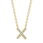 0.04CT 14K Y/G DIAMOND NECKLACE - INITIAL X
