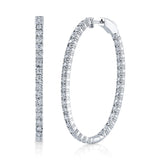 2.17CT 14K W/G DIAMOND OVAL HOOP EARRING