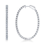 2.17CT 14K W/G DIAMOND OVAL HOOP EARRING
