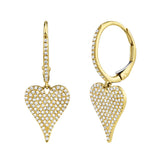 0.47CT 14K Y/G DIAMOND PAVE HEART EARRING