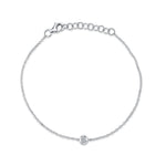 0.06CT 14K W/G DIAMOND BEZEL BRACELET