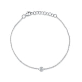 0.06CT 14K W/G DIAMOND BEZEL BRACELET