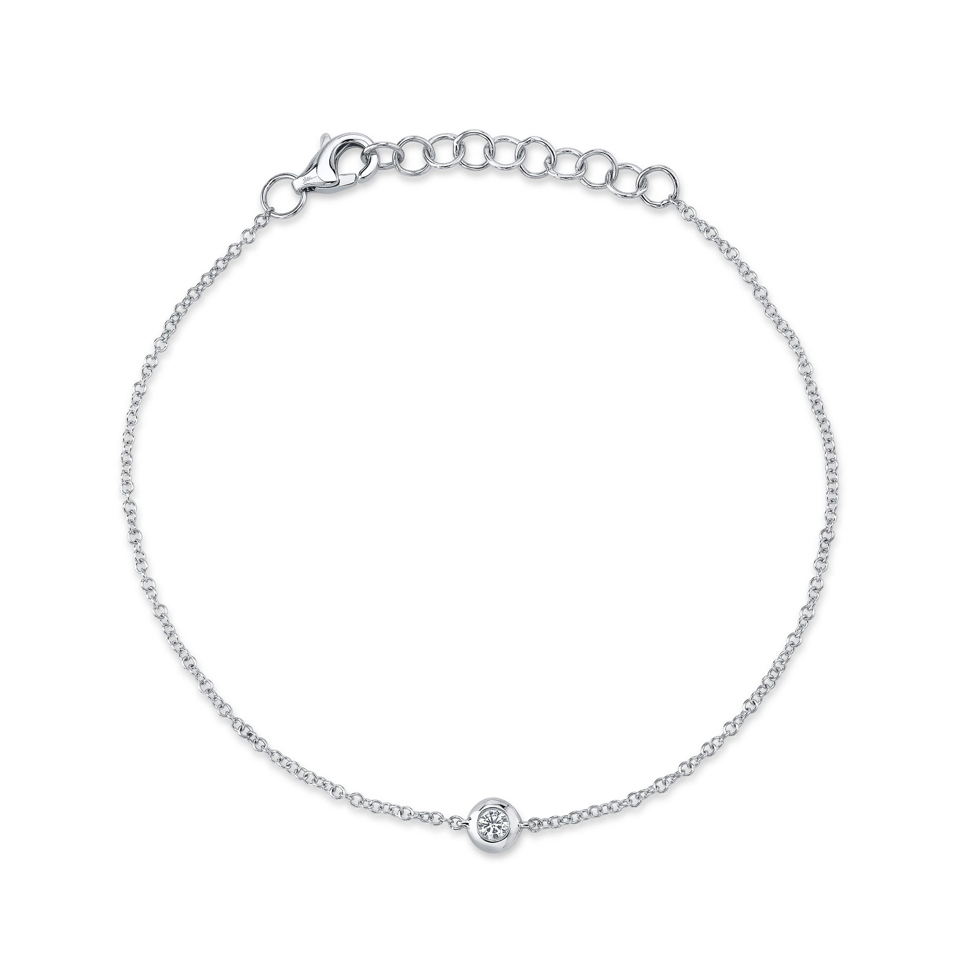 0.06CT 14K W/G DIAMOND BEZEL BRACELET