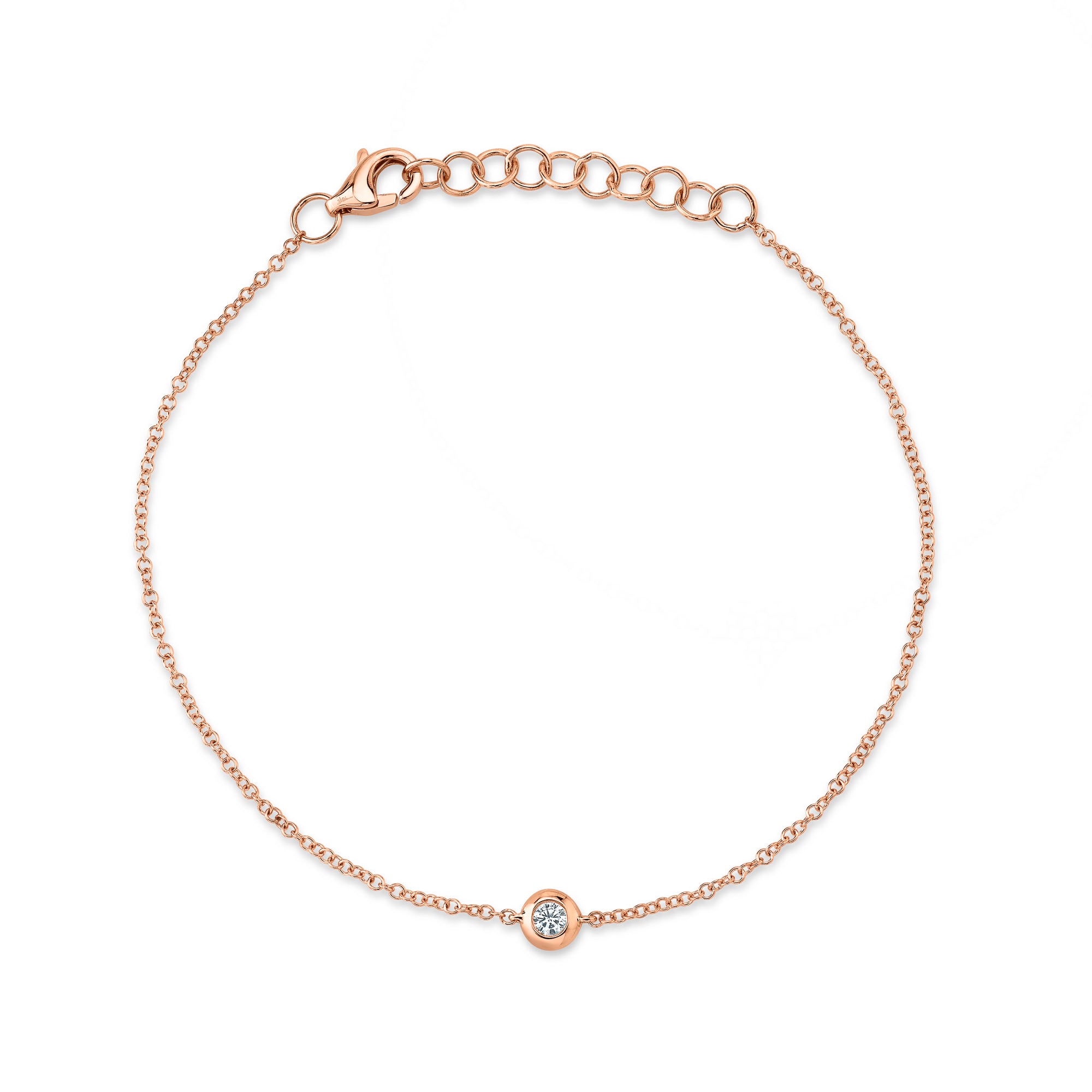 0.06CT 14K R/G DIAMOND BEZEL BRACELET
