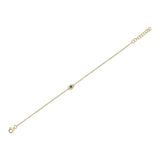 0.04CT DIAMOND & 0.06CT BLUE SAPPHIRE 14K Y/G EYE BRACELET