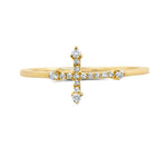 0.09CT 14K Y/G DIAMOND CROSS RING