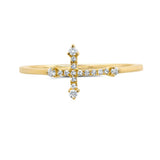 0.09CT 14K Y/G DIAMOND CROSS RING