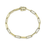 0.74CT 14K Y/G DIAMOND PAPER CLIP LINK BRACELET