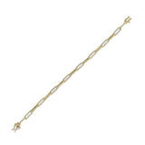 0.74CT 14K Y/G DIAMOND PAPER CLIP LINK BRACELET