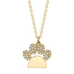 0.09CT 14K Y/G DIAMOND PAW NECKLACE