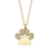 0.09CT 14K Y/G DIAMOND PAW NECKLACE