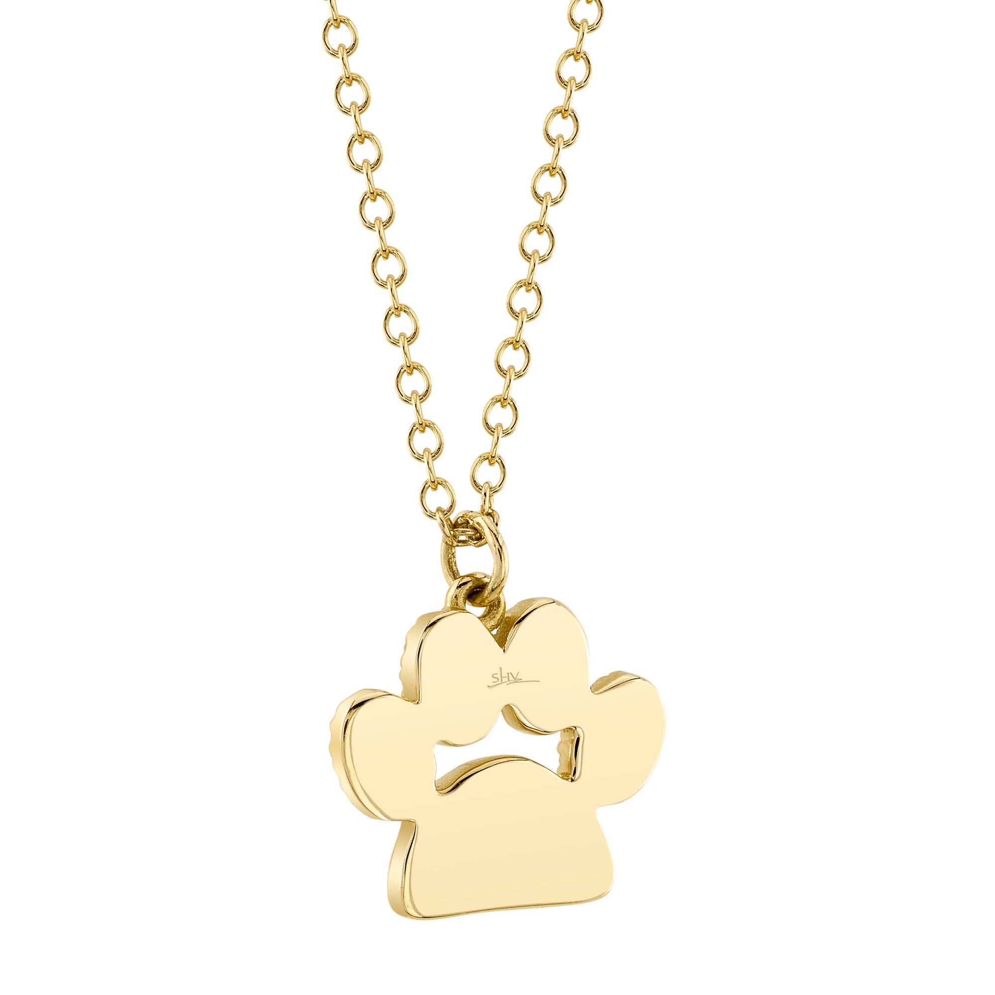0.09CT 14K Y/G DIAMOND PAW NECKLACE