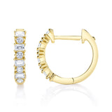 0.42CT 14K Y/G DIAMOND BAGUETTE HUGGIE EARRING