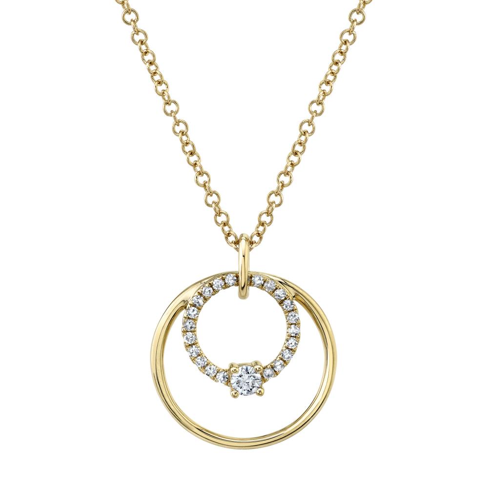 0.11CT 14K Y/G DIAMOND CIRCLE NECKLACE