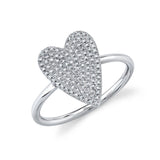 0.26CT 14K W/G DIAMOND PAVE HEART LADYS RING