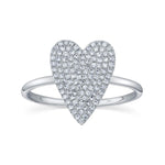 0.26CT 14K W/G DIAMOND PAVE HEART LADYS RING