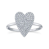 0.26CT 14K W/G DIAMOND PAVE HEART LADYS RING