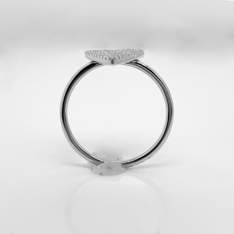 0.26CT 14K W/G DIAMOND PAVE HEART LADYS RING