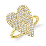 0.56CT 14K Y/G DIAMOND PAVE HEART LADYS RING