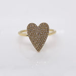 0.26CT 14K Y/G DIAMOND PAVE HEART LADYS RING